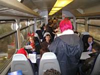 Both units of the Mince-Pie Special on December 6th 2009 featured a brass section and carol singers. Tony Young.